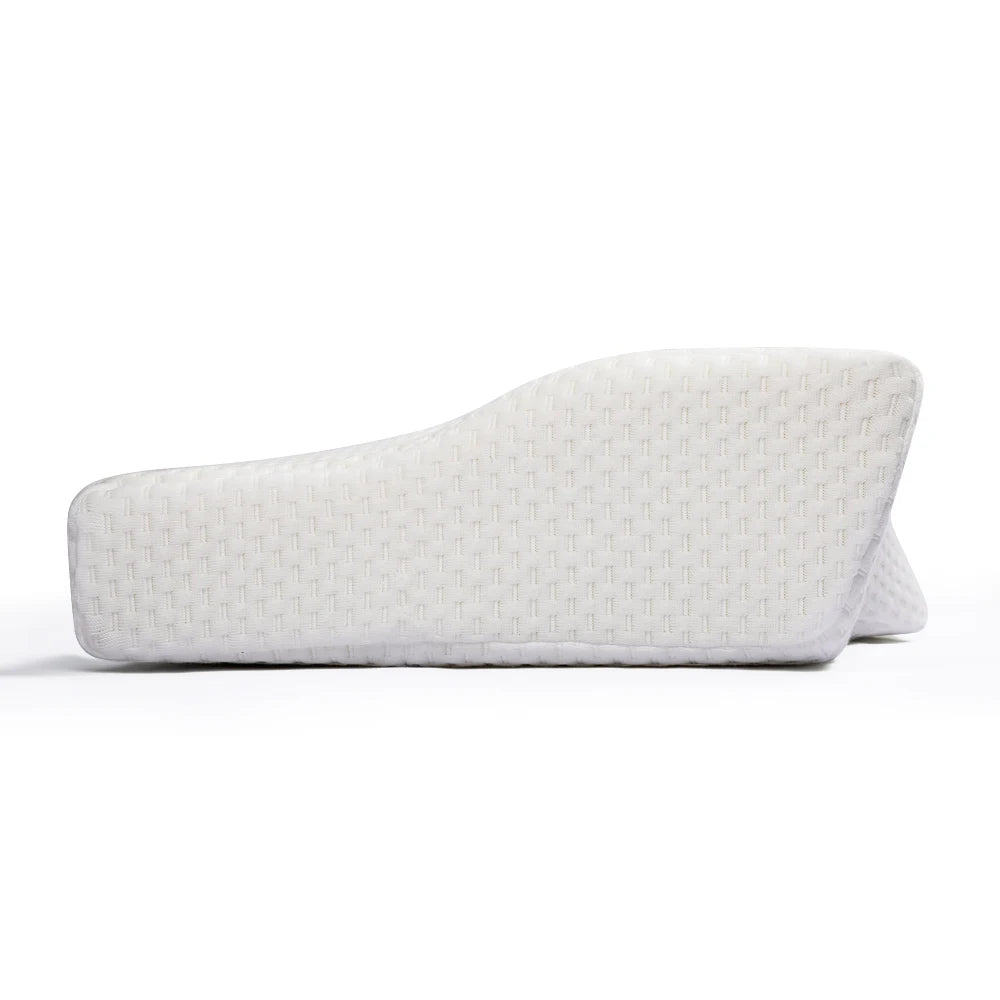 Orthopedic memory foam butterfly pillow for neck support and comfort.