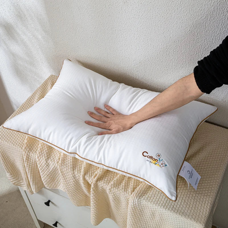 Goodnight High Quality One Piece Soft Bed Neck Pillows Hotel Supplies Skin Friendly Cotton Pillow for Sale