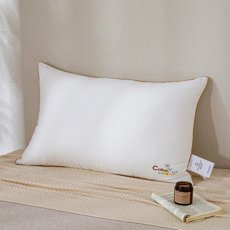Goodnight High Quality One Piece Soft Bed Neck Pillows Hotel Supplies Skin Friendly Cotton Pillow for Sale