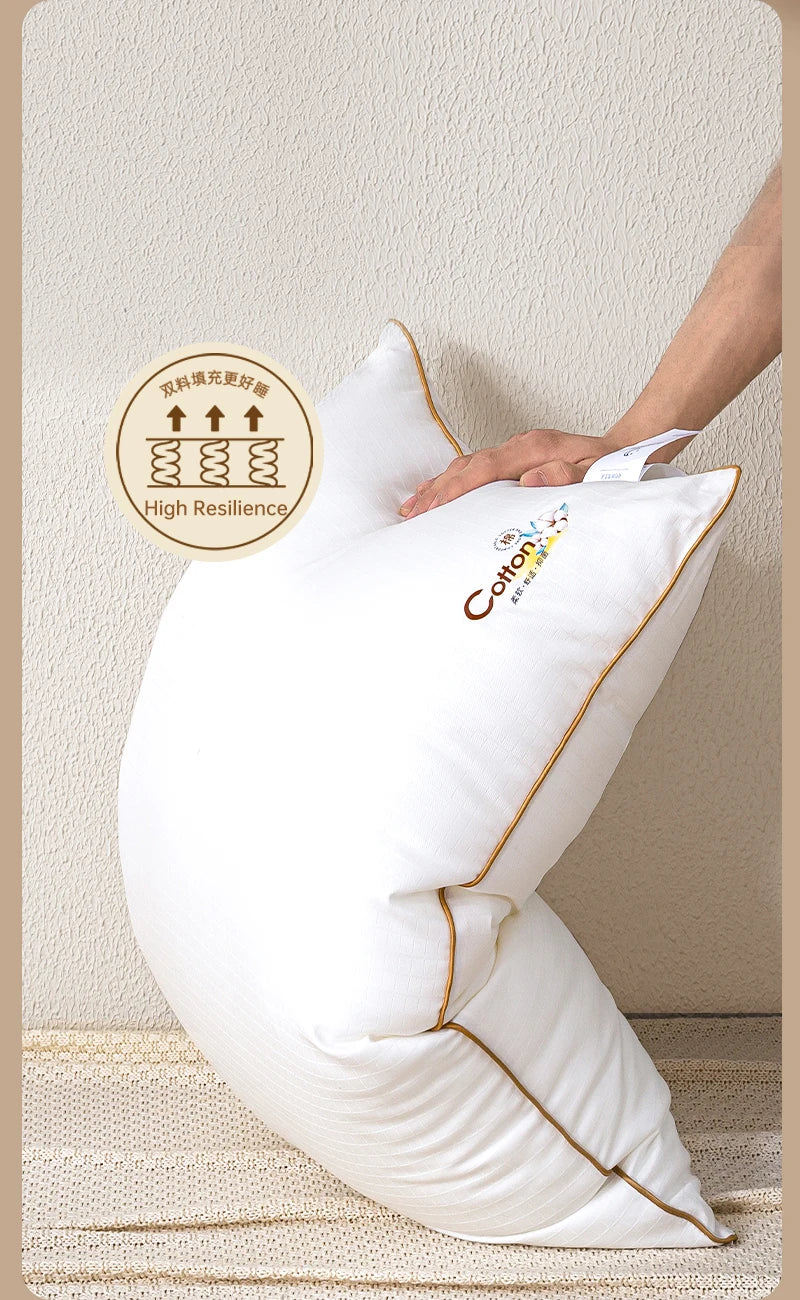 Goodnight High Quality One Piece Soft Bed Neck Pillows Hotel Supplies Skin Friendly Cotton Pillow for Sale
