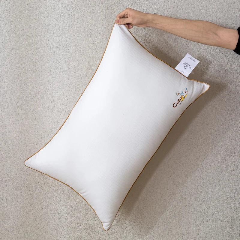 Goodnight High Quality One Piece Soft Bed Neck Pillows Hotel Supplies Skin Friendly Cotton Pillow for Sale