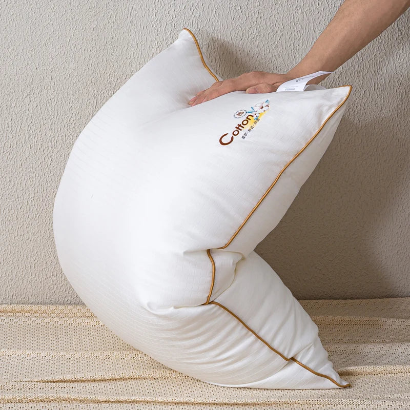 Goodnight High Quality One Piece Soft Bed Neck Pillows Hotel Supplies Skin Friendly Cotton Pillow for Sale