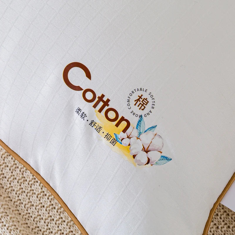Goodnight High Quality One Piece Soft Bed Neck Pillows Hotel Supplies Skin Friendly Cotton Pillow for Sale
