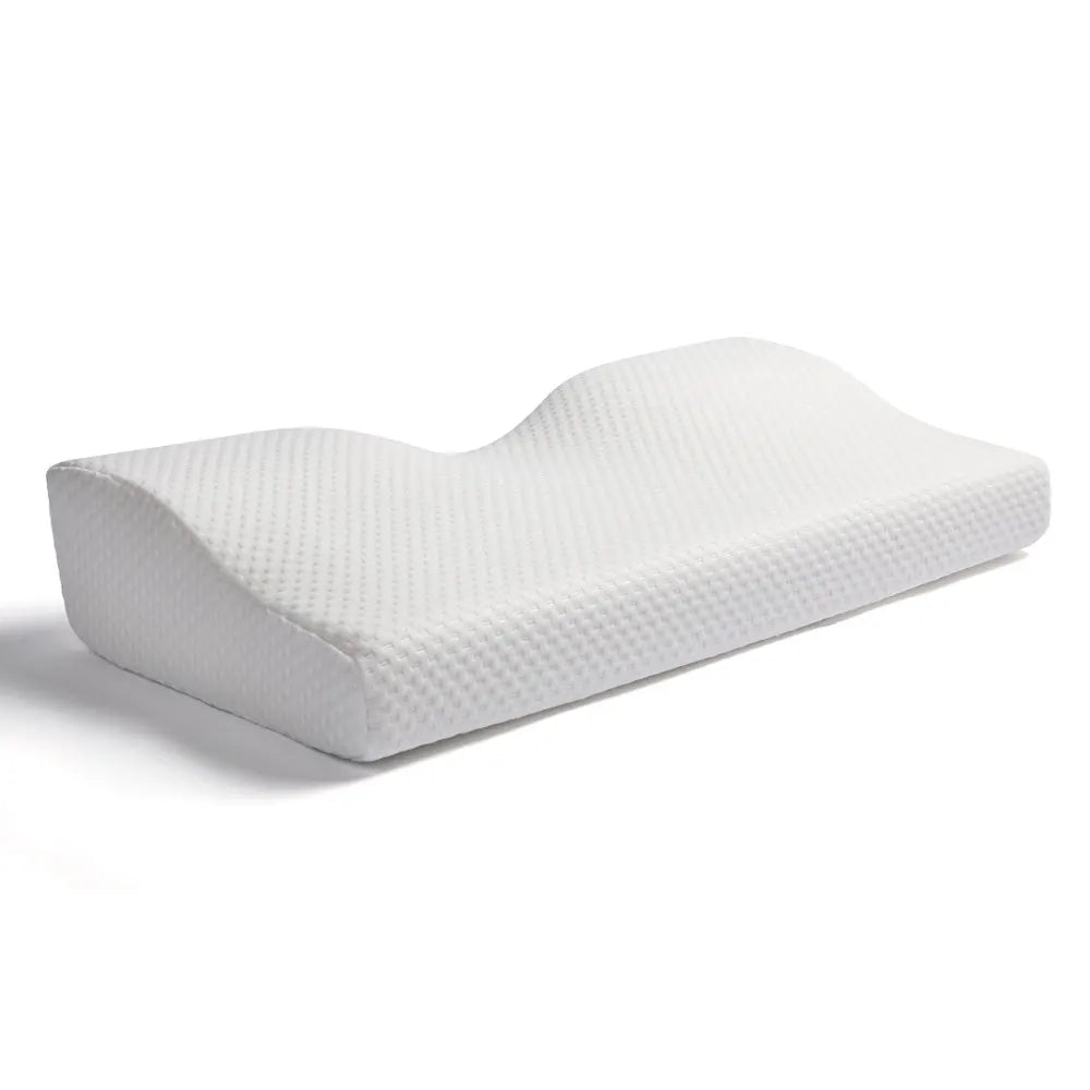 Orthopedic memory foam butterfly pillow for neck support and comfort.