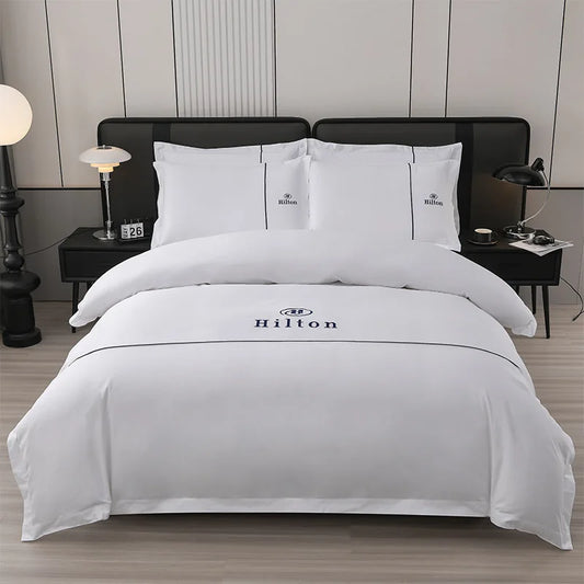 Luxury 4pcs 60s 300tc Bedding Set Full Size 100% Cotton Cheap Bed Linen Bedding Set for Hotel Supplies