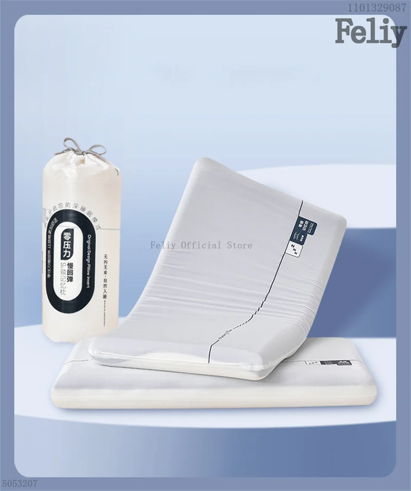Memory Foam Sleeping Pillow Slow Rebound Low Flat Pillows Pain Release Thin Pillow Health Care Cushion Bedding Sleep Cushion
