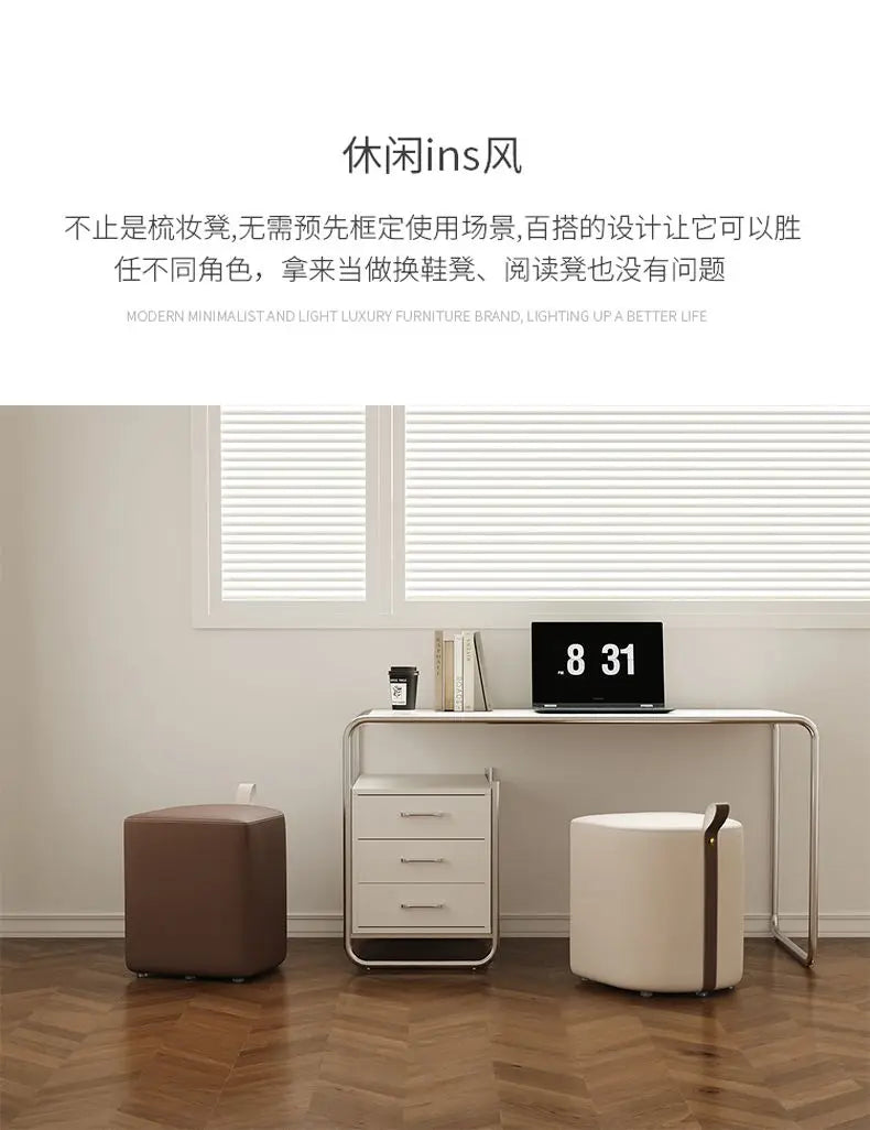 Makeup Stool Dresser Chair Women's Bedroom Makeup Chair Light Luxury Dressing Stool High-grade Nordic Small Square Stool