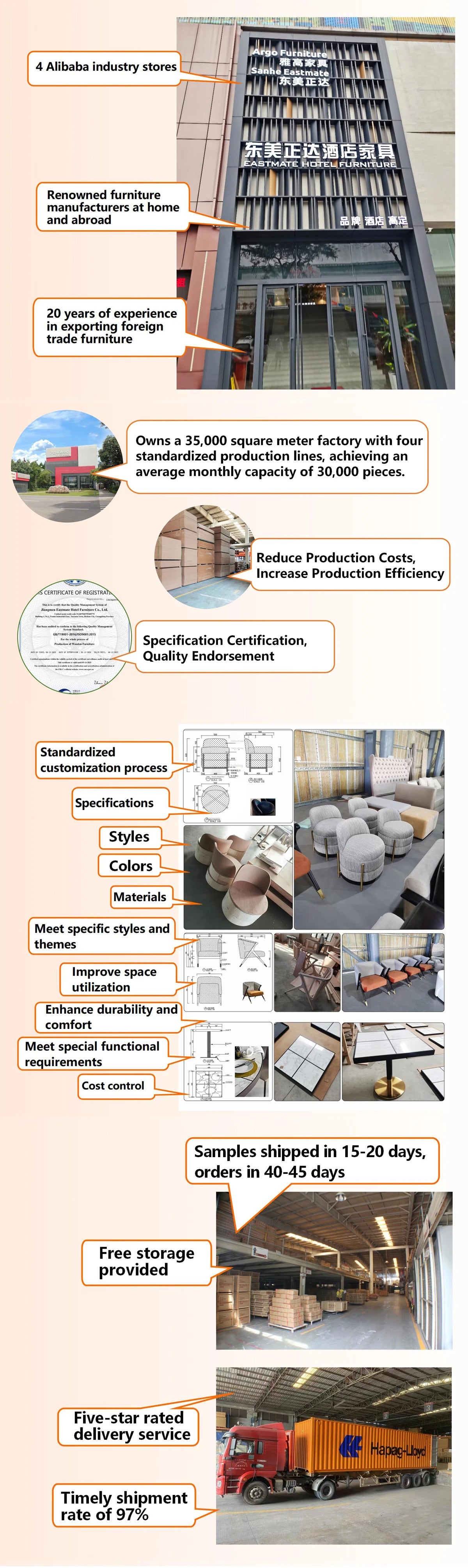 Factory Custom Made Modern Design Full Fabric Wooden Hotel Lobby Sofa Set for Apartment Villa Living Room