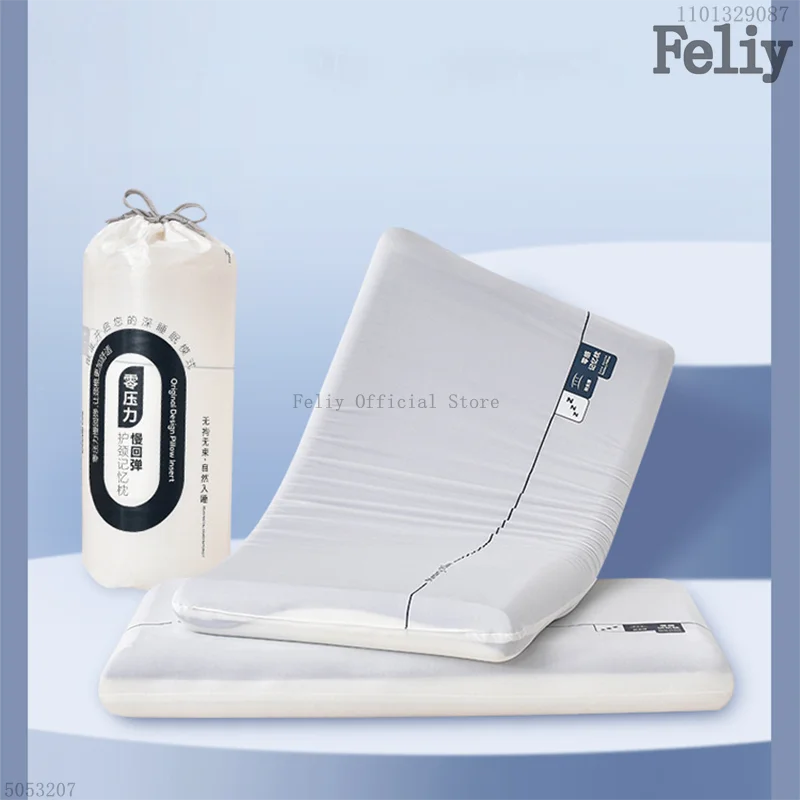 Memory Foam Sleeping Pillow Slow Rebound Low Flat Pillows Pain Release Thin Pillow Health Care Cushion Bedding Sleep Cushion
