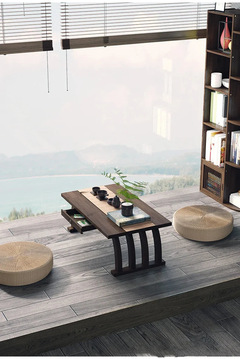 Nanzhu bay window small tea table tatami Japanese low table tea table small table bedroom folding kang table household use
