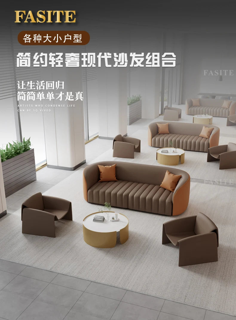 Office sofa, business hotel lobby rest area, reception sofa, coffee table combination, beauty salon sofa creativity