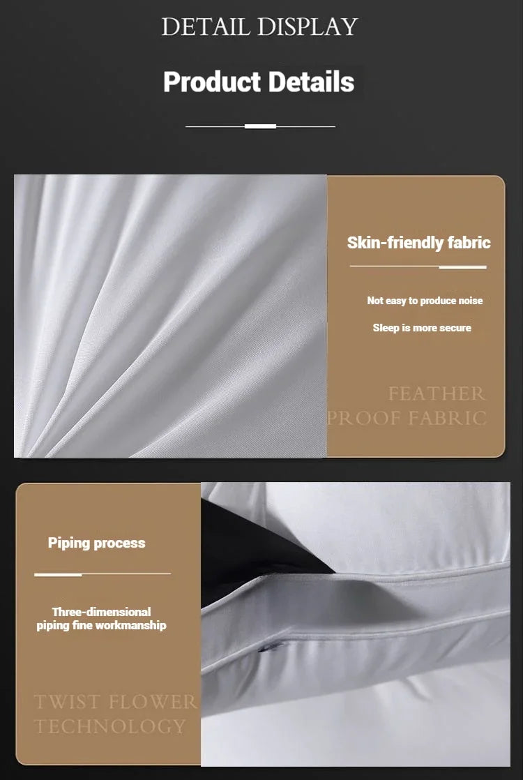 Comfortable Pillows for Sleeping 5-star Hotel Pillow Three-dimensional Soft Bilateral Washed Solid Color Pillow Sleeping Pillows