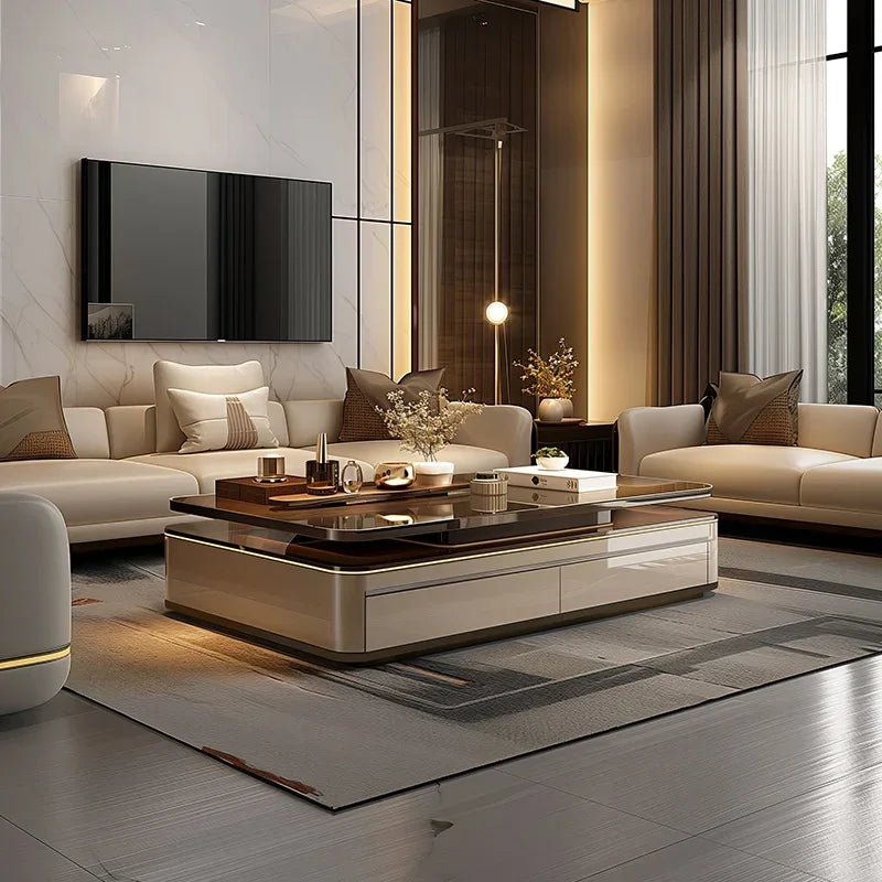 Nordic Luxury Coffee Tables Advanced Modern Simple Living Room Coffee Tables Villa Hotel Home Furniture Stolik Kawowy FYCT