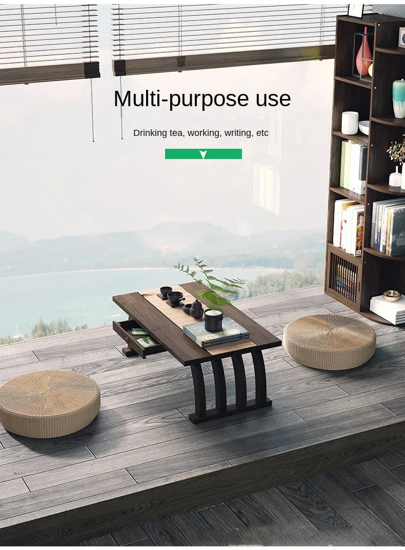 Nanzhu bay window small tea table tatami Japanese low table tea table small table bedroom folding kang table household use