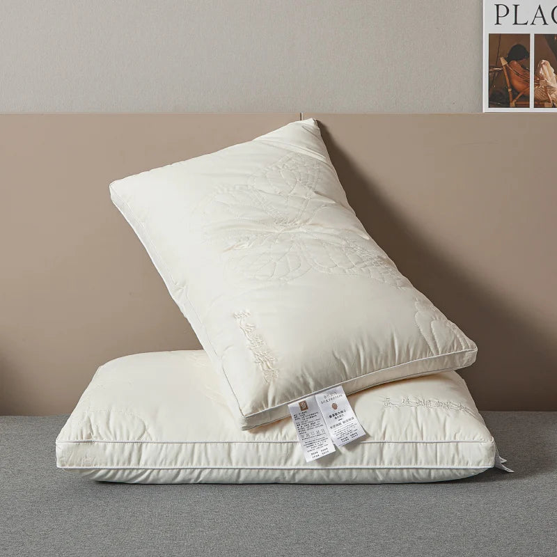 Mulberry Silk Pillow 7A Antibacterial Sleeping Pillow Luxury Comfortable Cotton Shell Hotel Bed Pillows