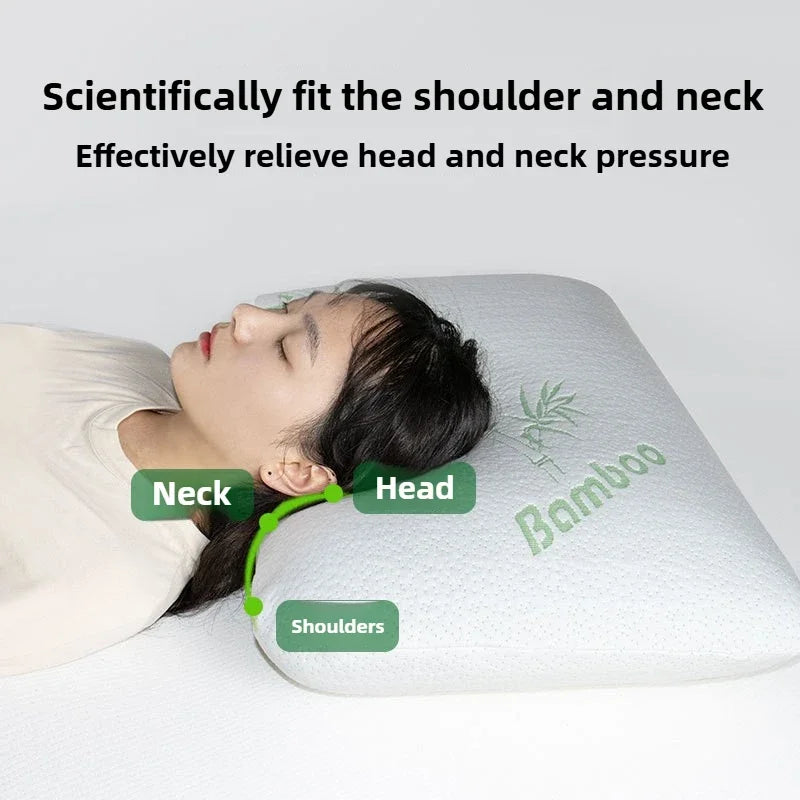 Slow Rebound Bamboo Fiber Bread Memory Pillow Protecting The Cervical Spine Soft Neck Pillows for Sleeping Pillows for Bedroom