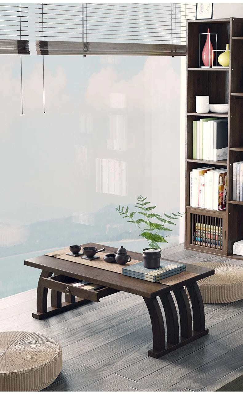 Nanzhu bay window small tea table tatami Japanese low table tea table small table bedroom folding kang table household use