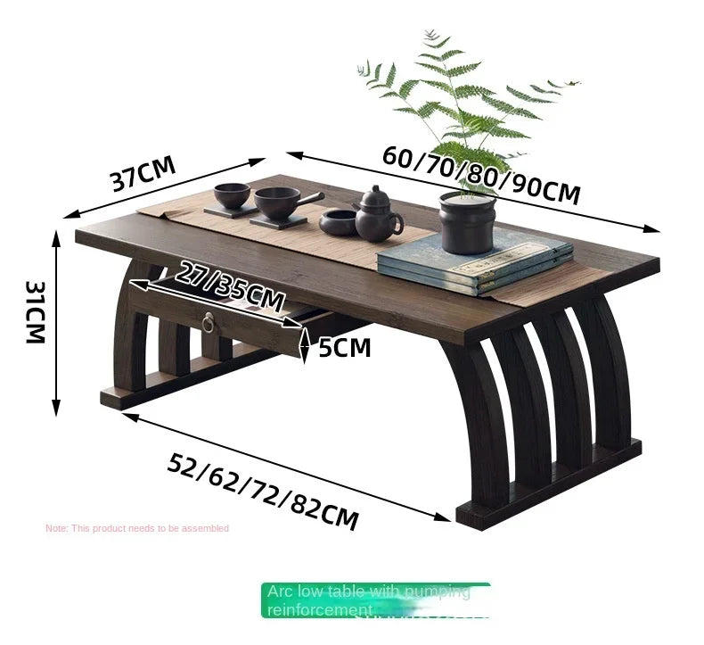 Nanzhu bay window small tea table tatami Japanese low table tea table small table bedroom folding kang table household use