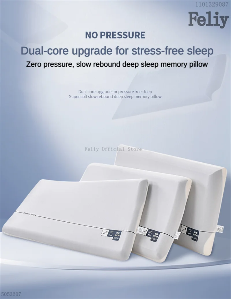Memory Foam Sleeping Pillow Slow Rebound Low Flat Pillows Pain Release Thin Pillow Health Care Cushion Bedding Sleep Cushion