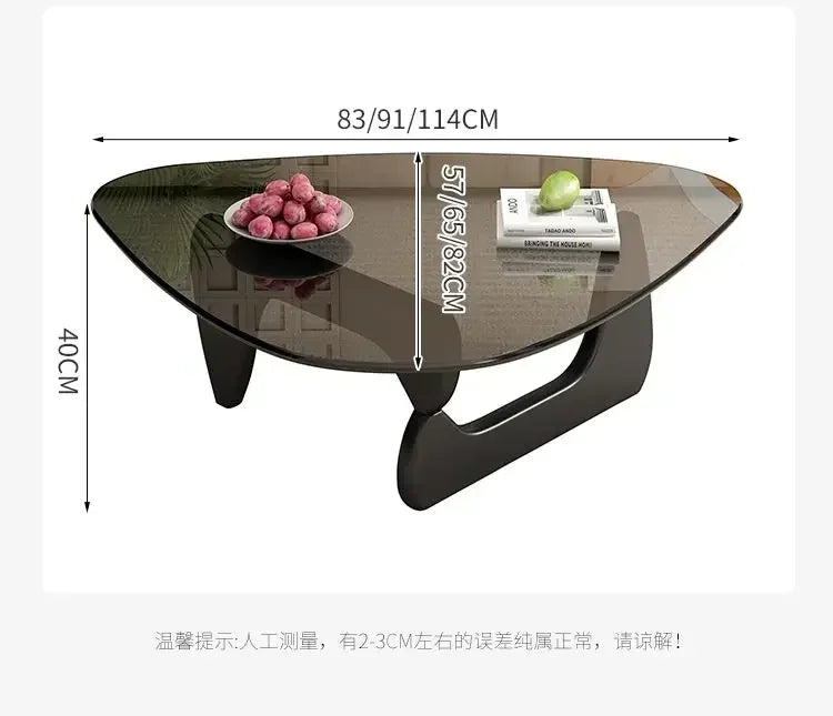 Transparent Glass Coffee Table | Light Luxury Nordic Solid Wood Living Room Furniture
