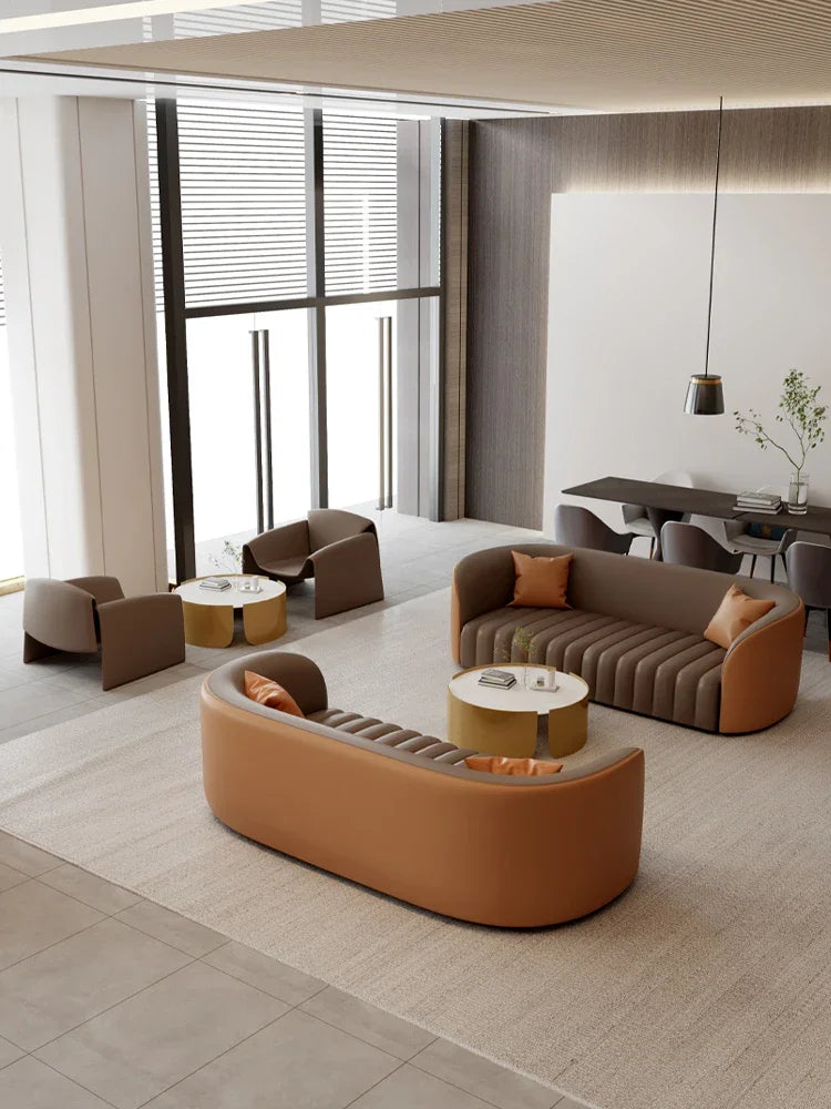 Office sofa, business hotel lobby rest area, reception sofa, coffee table combination, beauty salon sofa creativity