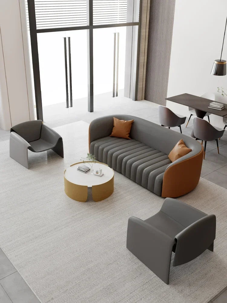 Office sofa, business hotel lobby rest area, reception sofa, coffee table combination, beauty salon sofa creativity