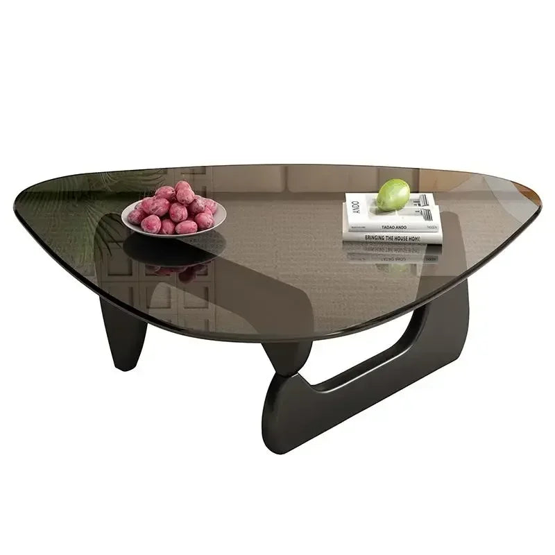 Transparent Glass Coffee Table | Light Luxury Nordic Solid Wood Living Room Furniture