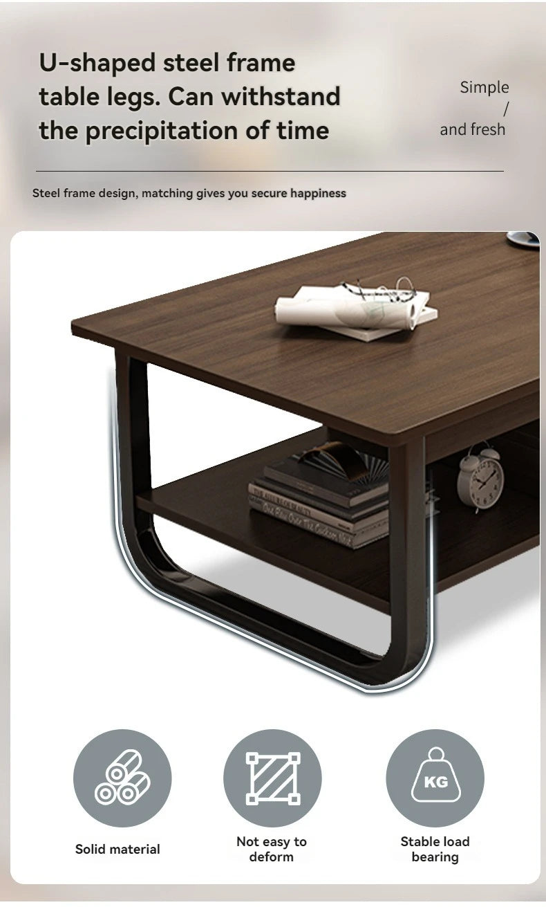 Modern minimalist coffee table, small apartment, living room, sofa, nearby balcony, tea table, rental room, rectangular tea tabl