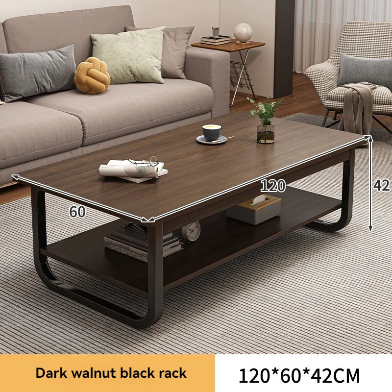 Modern minimalist coffee table, small apartment, living room, sofa, nearby balcony, tea table, rental room, rectangular tea tabl