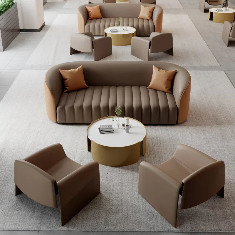 Office sofa, business hotel lobby rest area, reception sofa, coffee table combination, beauty salon sofa creativity