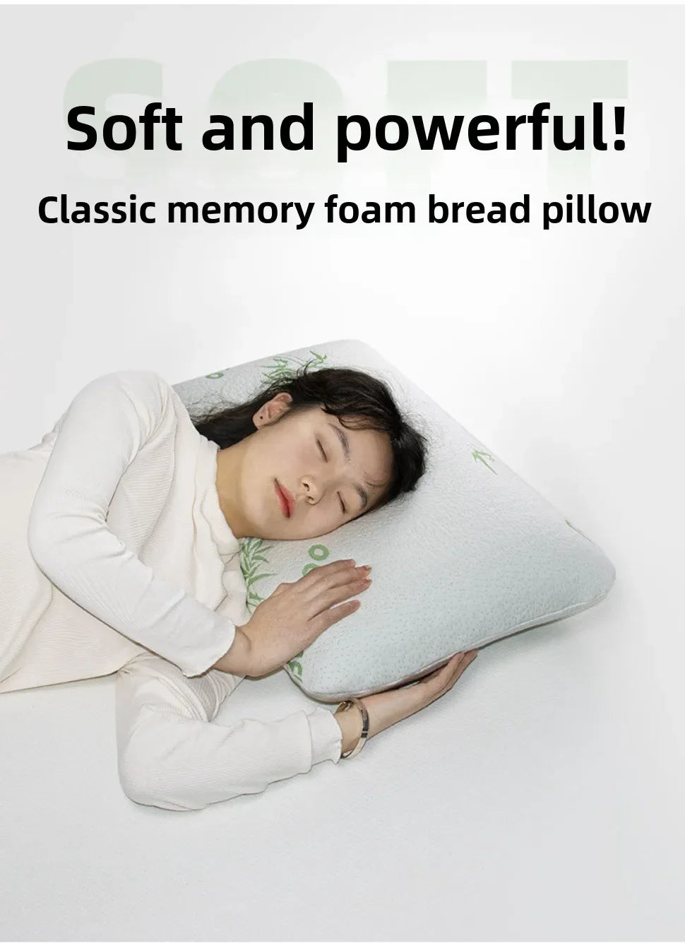 Slow Rebound Bamboo Fiber Bread Memory Pillow Protecting The Cervical Spine Soft Neck Pillows for Sleeping Pillows for Bedroom