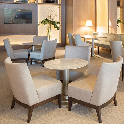 Factory Custom Made Modern Design Full Fabric Wooden Hotel Lobby Sofa Set for Apartment Villa Living Room