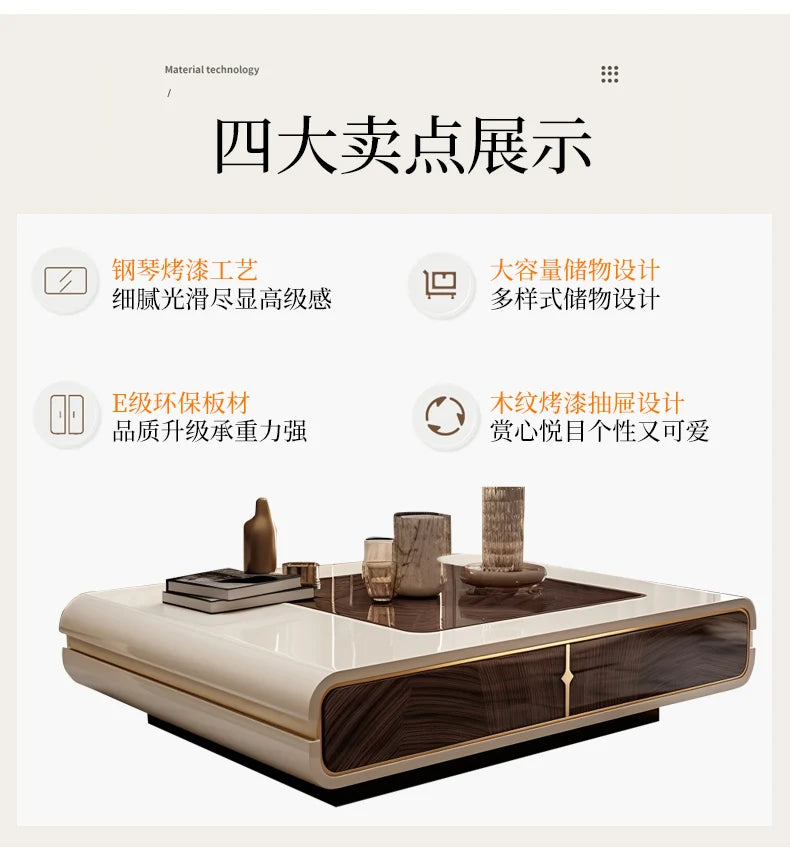 Nordic Luxury Coffee Tables Advanced Modern Simple Living Room Coffee Tables Villa Hotel Home Furniture Stolik Kawowy FYCT