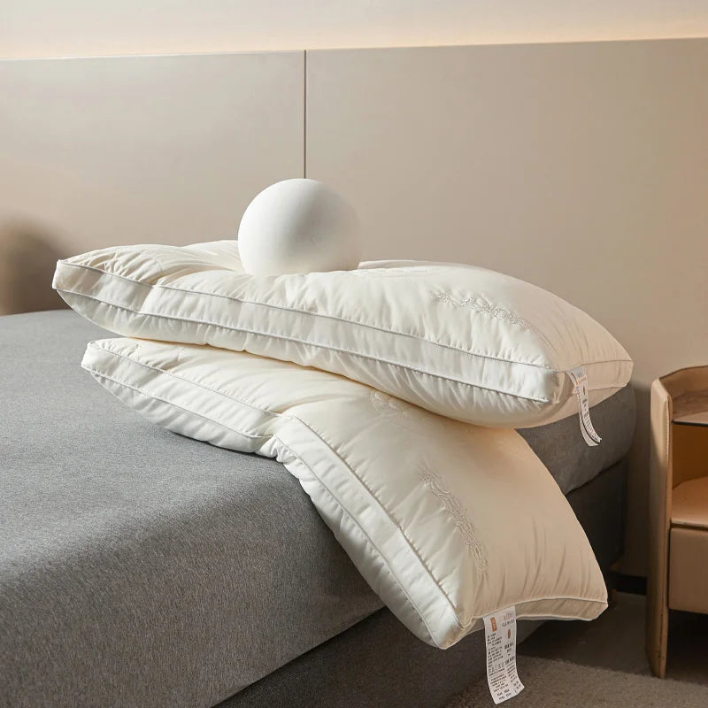 Mulberry Silk Pillow 7A Antibacterial Sleeping Pillow Luxury Comfortable Cotton Shell Hotel Bed Pillows