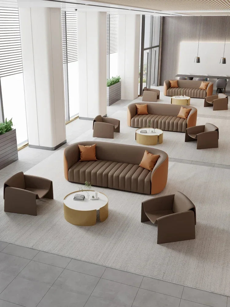 Office sofa, business hotel lobby rest area, reception sofa, coffee table combination, beauty salon sofa creativity