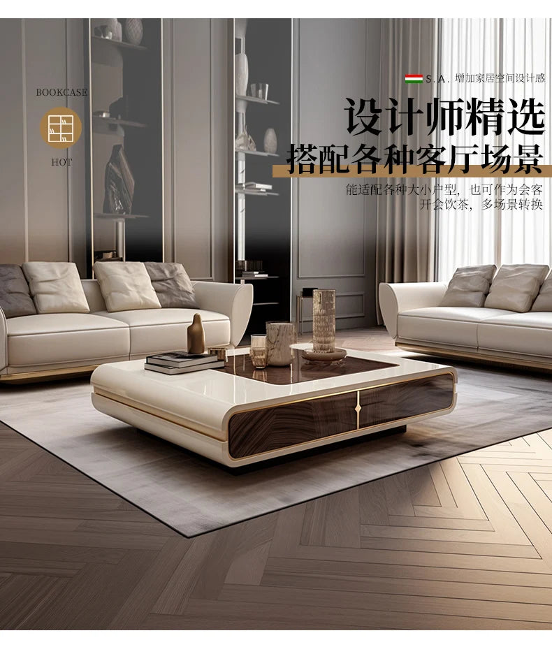 Nordic Luxury Coffee Tables Advanced Modern Simple Living Room Coffee Tables Villa Hotel Home Furniture Stolik Kawowy FYCT