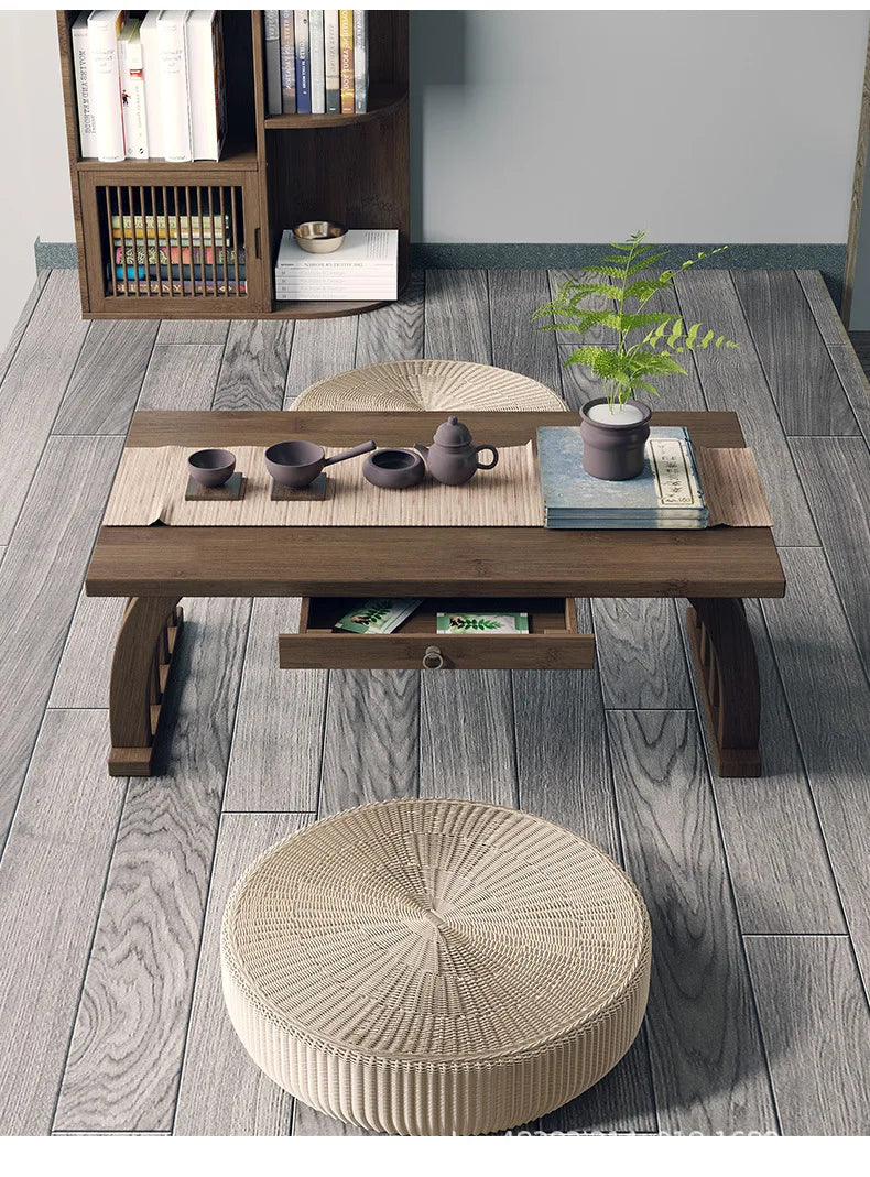 Nanzhu bay window small tea table tatami Japanese low table tea table small table bedroom folding kang table household use