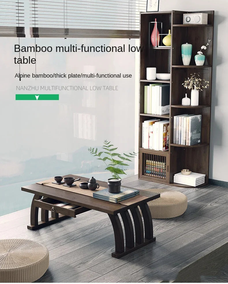 Nanzhu bay window small tea table tatami Japanese low table tea table small table bedroom folding kang table household use