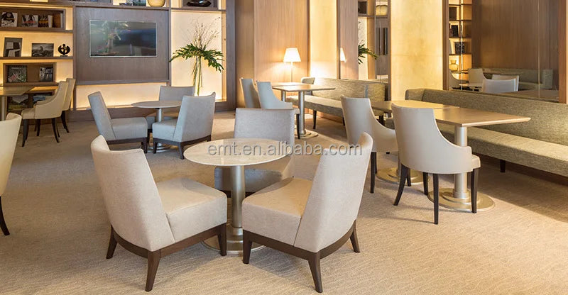 Factory Custom Made Modern Design Full Fabric Wooden Hotel Lobby Sofa Set for Apartment Villa Living Room