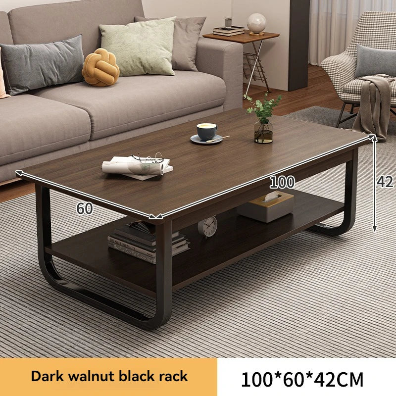 Modern minimalist coffee table, small apartment, living room, sofa, nearby balcony, tea table, rental room, rectangular tea tabl