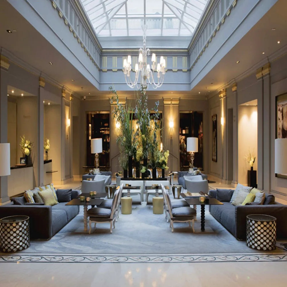 Factory Custom Made Modern Design Full Fabric Wooden Hotel Lobby Sofa Set for Apartment Villa Living Room