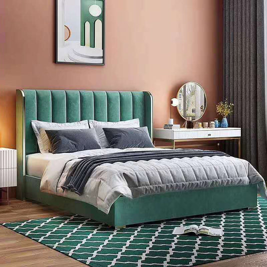 Luxury wooden bedroom set with elegant bed for home & hotel.